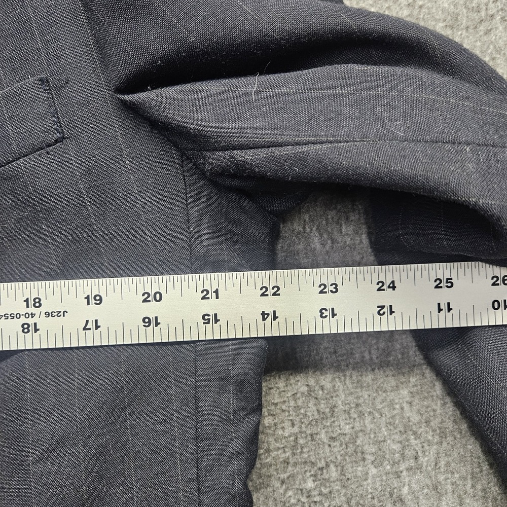 Levis Vintage Exact Blazer Mens 46L Dark Gray Pinstriped Suit Jacket Sport Coat - Picture 6 of 12